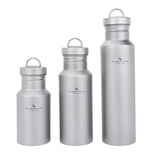 Wide Mouth Titanium Bottle with Lid Leak-Proof Single Layer 400/550/750ML